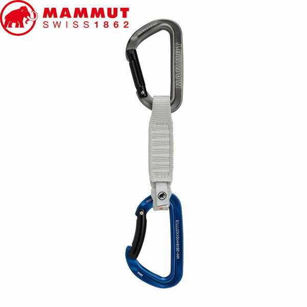 マムート MAMMUT カラビナ Workhorse Keylock 12 cm Quickdraw Straight Gate/Bent Gate Key Lock, grey-blue クライミング 登山 アウトドア MAM20400271133275