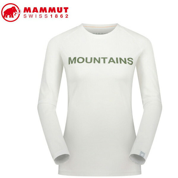 MAMMUT 1016-01040 QD Logo Print Longsleeve T-shirts AF Women white PRT4 Apparel マムート レディース 長袖Tシャツ ホワイト MAM10160104000541