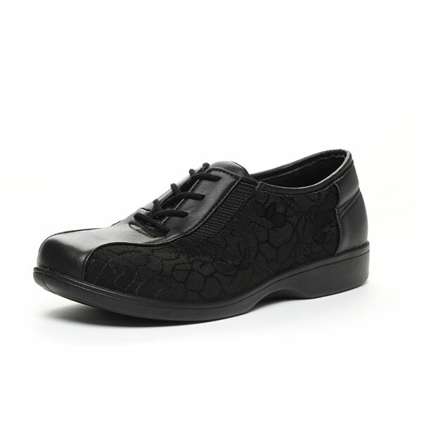 ムーンスター らくらく らくらく L007 ブラック 3E レディース シニア 介護 婦人靴 軽量 12420616 MOONSTAR MOO12420616