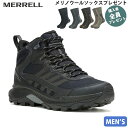 メレル MERRELL【ソックスプレゼント】 メンズ ハイキングシューズ SPEED STRIKE 2 MID WATERPROOF BLACK 防水透湿 グリップ性 PRMERJ037833