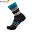 POINT6 ポイント6 メンズ レディース 靴下 ソックス メリノウール Contender 3 Ultra Light 3/4 Crew Black/Blu...