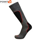 POINT6 ポイント6 メンズ レディース 靴下 ハイソックス メリノウール Ski Pro Light OTC Gray/Red 中厚手 ライトクッション ...