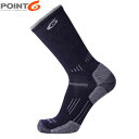 POINT6 ポイント6 メンズ レディース 靴下 ソックス メリノウール Hiking Essential Light Crew Navy 中厚手 ライトクッ...