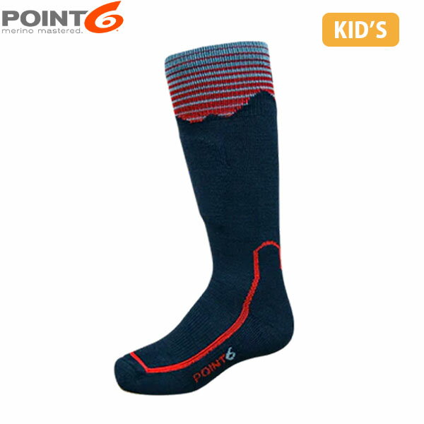 Rakuten - POINT6 ポイント6 キッズ スキー スノーボード 靴下 ソックス Kids Mountain Magic Light OTC DarkNavy メリノウール 足裏クッション P64409DNV