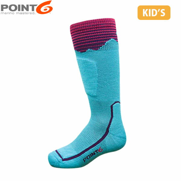 Rakuten - POINT6 ポイント6 キッズ スキー スノーボード 靴下 ソックス Kids Mountain Magic Light OTC Robins Egg メリノウール 足裏クッション P64409REG