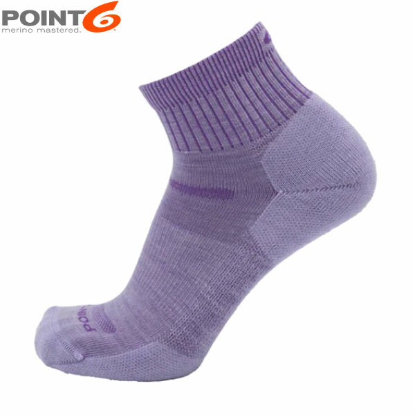 Socks - POINT6 ポイント6 靴下 ソックス Treadline Extra Light 1/4 Crew Lavender メリノウール 足裏クッション P66311LAV