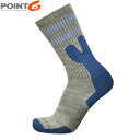 POINT6 ポイント6 メンズ レディース 靴下 ソックス メリノウール Peeking Bear Light Crew Stone 中厚手 ライトクッション...