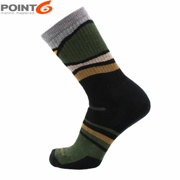 POINT6 ポイント6 メンズ レディース 靴下 ソックス メリノウール Canyon Medium Crew Black 中厚手 ミディアムクッション クルー丈 P66428BLA