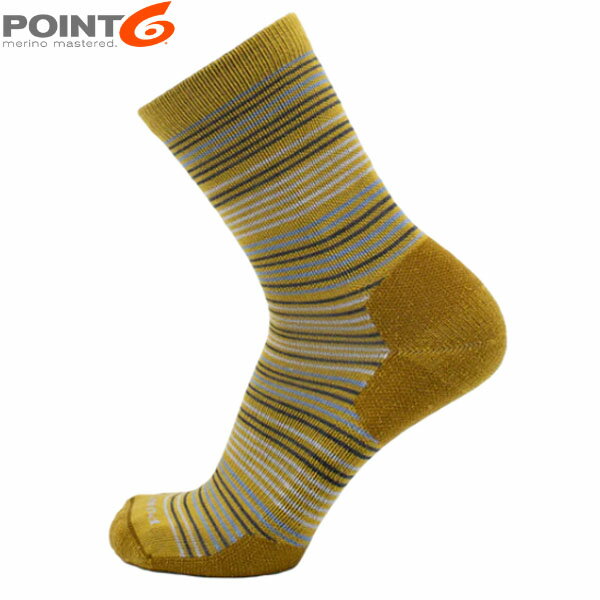 POINT6 ポイント6 メンズ レディース 靴下 ソックス メリノウール Heavenly Daze Extra Light 3/4Crew Mustard エクストラライトクッション 3/4クルー P66578MTD