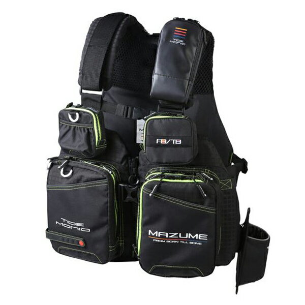 マズメ MZLJ-831 タイドマニアライフジャケット ブラック*ライム 救命胴衣 mazume オレンジブルー MZM4571190550218