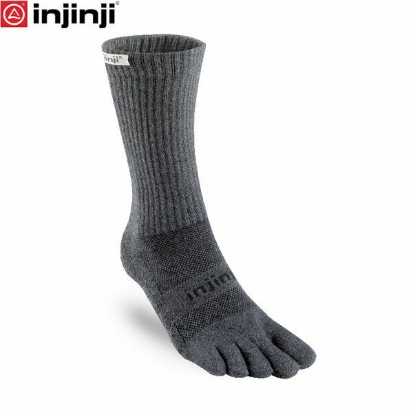 injinji インジンジ トレイルミッドウェイトクルー グラナイト（GR） 5本指ソックス 靴下 アウトドア トレイルランニング 213170 INJ213170GR