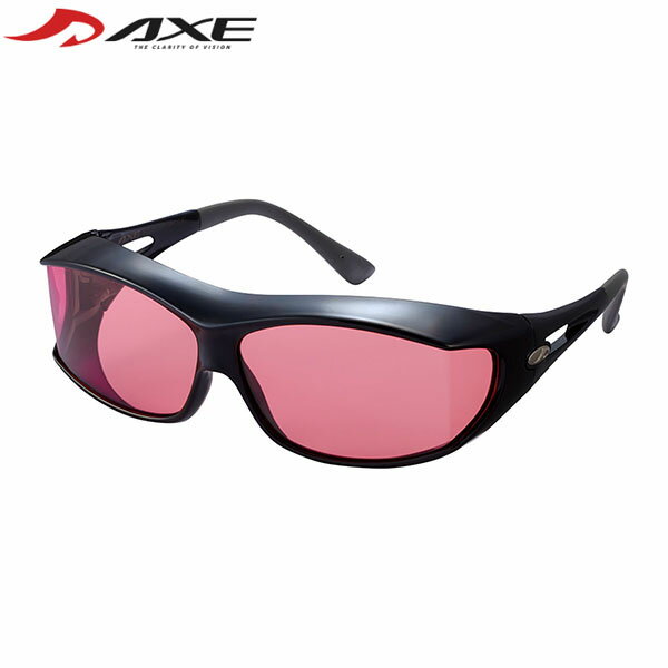 AXE アックス ユニセックス メンズ レディース 偏光オーバーサングラス シャイニーブラック SG605P UVカット 釣り ツーリング ドライブ ランニング AXESG605PPK
