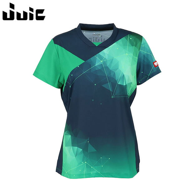 Ladies Wear - ジュウイック JUIC レディース 卓球 半袖Tシャツ ゲームシャツ JUICコスモ・レイS グリーン ユニフォーム 試合 練習 JUC5708GR