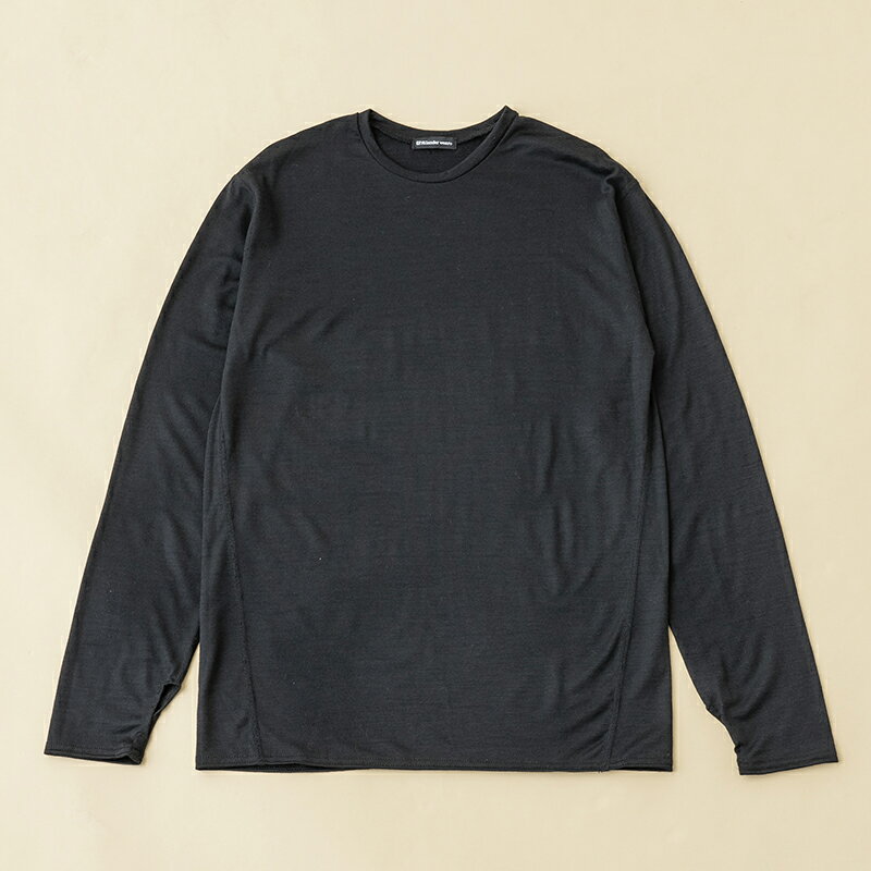 Hilander(ハイランダー) メリノウール インナー ロングスリーブ Tee M ブラック 22WE-14A