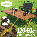 Hilander(ハイランダー) ウッドロールトップテーブルLIGHT アウトドア キャンプ ローテーブル 折りたたみ【1年保証】 120 アンティークゴールドパーツ HCT-057