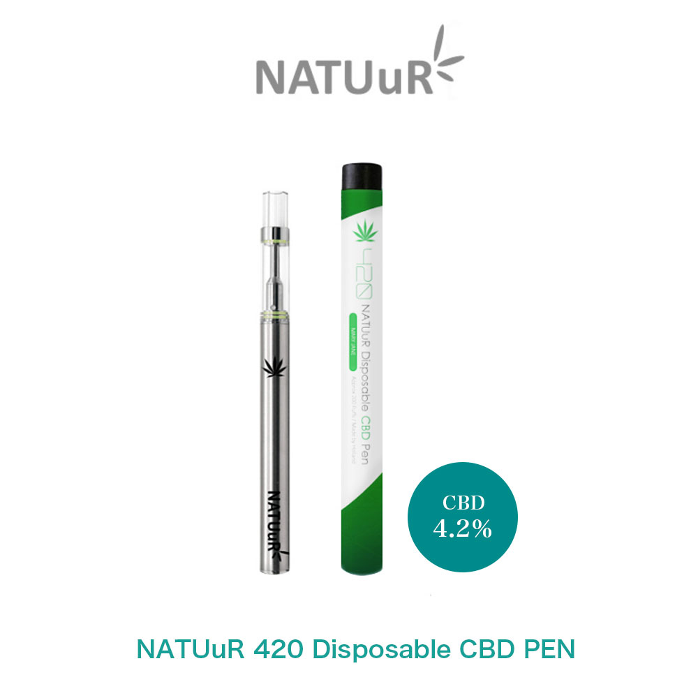 【メール便送料無料】 CBD 使い捨て ペン リキッド 本体 NATUuR 420 Disposable CBD PEN ナチュール 420 ディスポーザブル シービーディー カンナビジオール カンナビノイド hemp ヘンプ 電子タバコ VAPE ベイプ Hilax