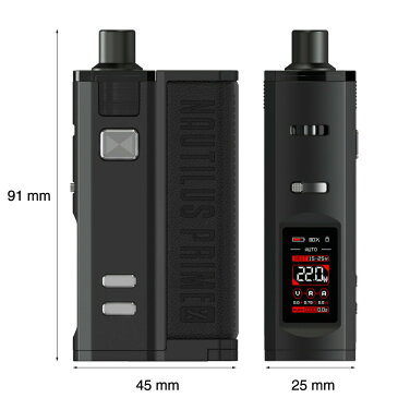 【送料無料】 Aspire Nautilus Prime X Kit 60W 大容量 18650バッテリー アスパイア ノーチラス プライム エックス キット 電子タバコ VAPE ベイプ 本体 MOD RBA 爆煙 Hilax 【 バッテリー無 】