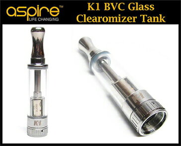 【スーパーSALE 10%OFF】 【メール便送料無料】 Aspire K1 アトマイザー 14mm クリアロ コイル 1.8Ω 電子タバコ カートリッジ アスパイア ケー ワン グラスアトマイザー Clearomizer eGo接続 ガラス BVC VAPE ベイプ Hilax