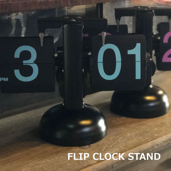 数量限定SALE！フリップクロック スタンド FLIP CLOCK STAND ブラックベース ピンクとブルーの2色展開 パタパタクロック アメリカン サーフ インテリア ギフト 新築祝い 大人なイメージ 黒い時計