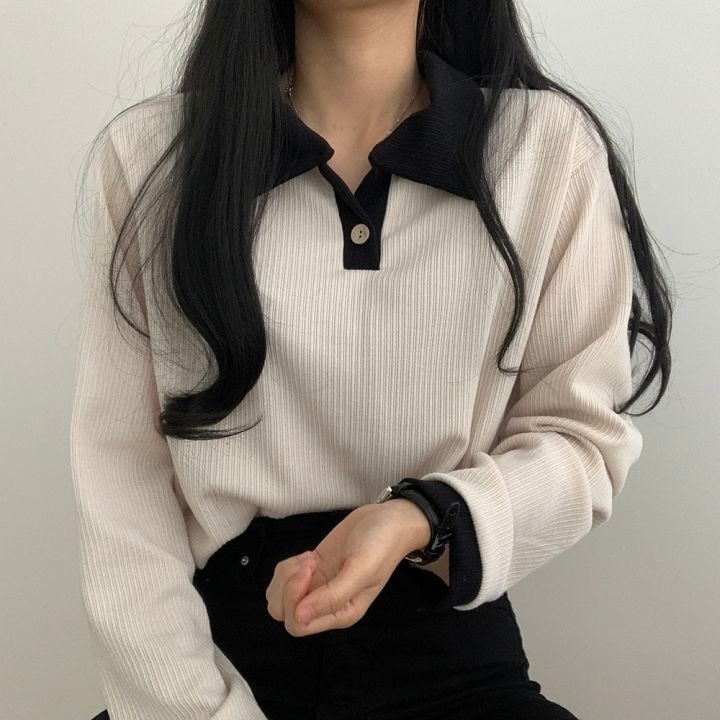 秋 長袖 Tシャツ ショート丈 カットソー トップス カジュアル 配色ストリートへそ出しタイトネックスリーブ 肌見せ T ファッションレディース かわいいハーフ衣装風冬トップス hiliteshop-10011343 ハイライトショップ パッケージ画像