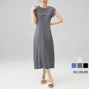 【1400円OFFクーポンで3580円】 プリーツ ワンピース ノースリーブ きれいめ レディース 夏 リゾートワンピ 夏ワンピ クルーネック ストレッチ マキ...