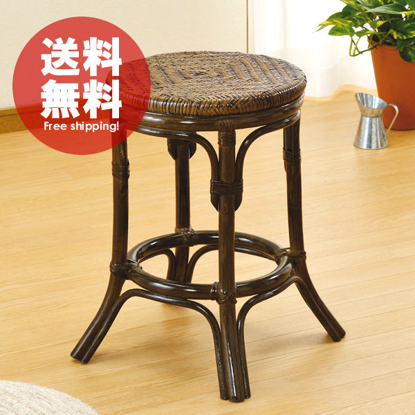 ライフ in ラタン◇ハイタイプモダン籐スツール【高さ46cm】：送料無料【籐・アジアン】