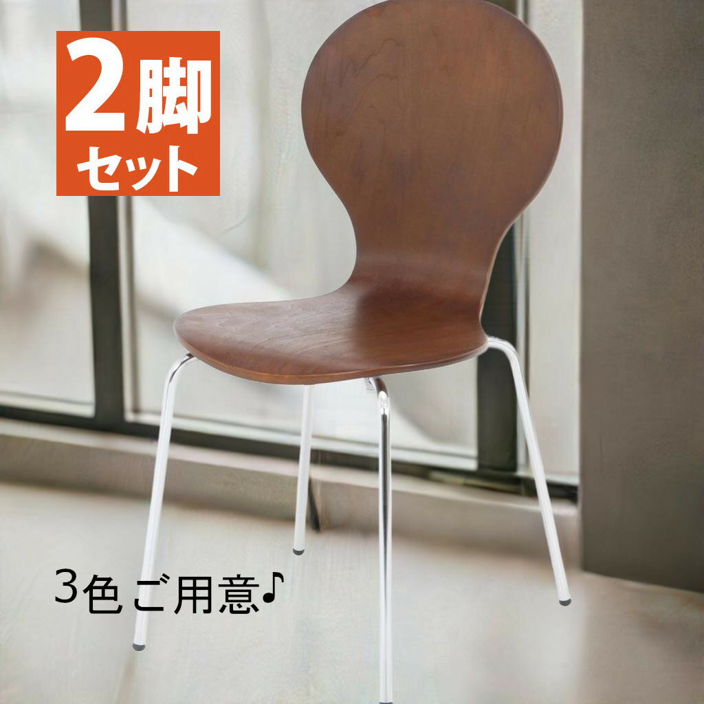 2脚セット ダイニングチェア スタッキングチェア カフェチェア 2点セット set