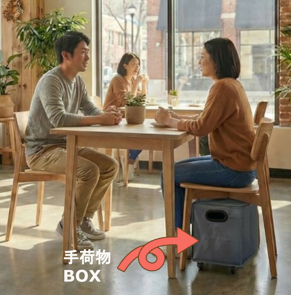 Rakuten - 手荷物収納 手荷物置き台 ワゴン キャスター付き 折り畳み式 テーブル下 椅子下 ほこり防止 フタ付き かご カゴ バスケット