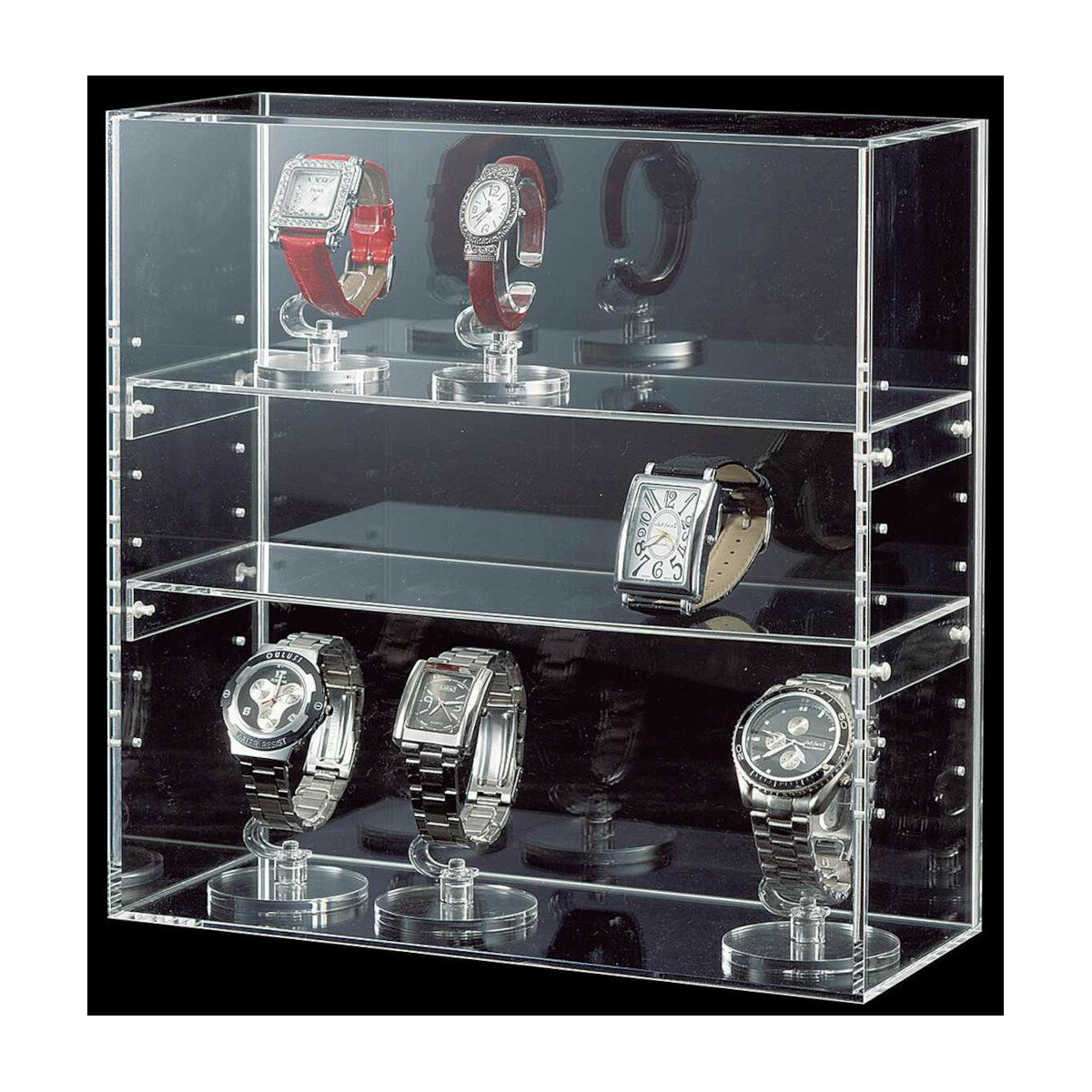 腕時計ケース ジュエリー アクセサリー コレクションボックス アクリルショーケース 商品ディスプレイ台 陳列 kkkez