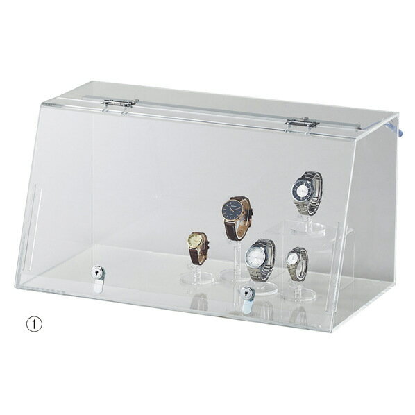 鍵付き LED照明 ライト付き アクリルショーケース コレクションケース ボックス 金庫 貴重品 ロッカー セイフティー アクセサリー ジュエリー 腕時計収納ケース