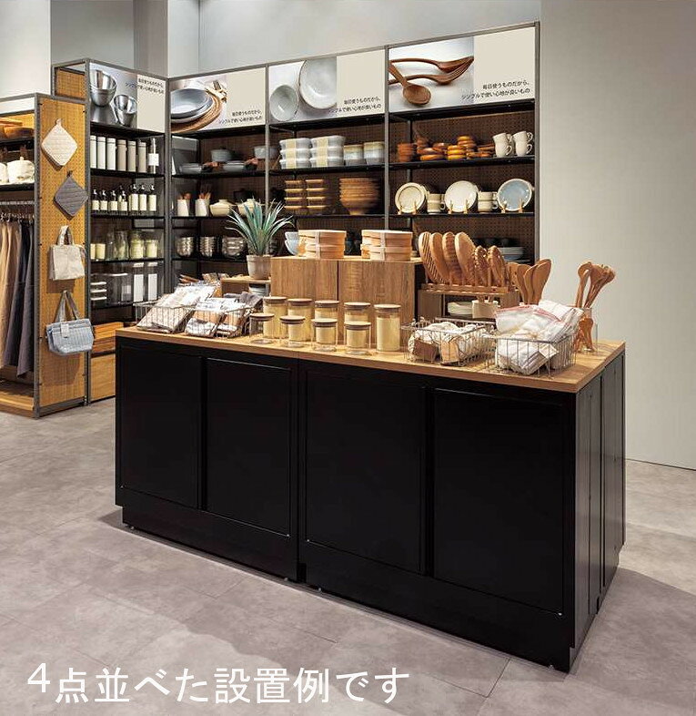 平台 商品陳列 ショーテーブル 島什器 アイランドカウンター カウンターテーブル 収納付き [2]