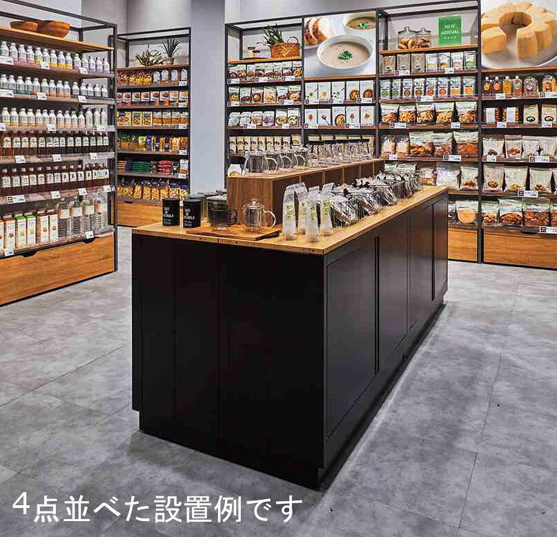 平台 商品陳列 ショーテーブル 島什器 アイランドカウンター カウンターテーブル 収納付き [3]