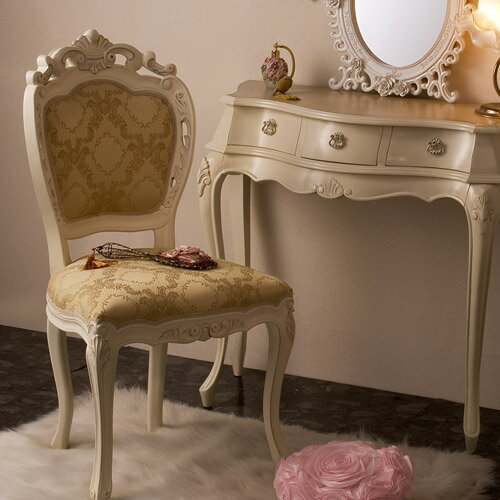シンデレラチェアー：：：送料無料 姫系インテリア ロココ調 ホワイト クラシック ヨーロピアン ロマンティック 家具 白