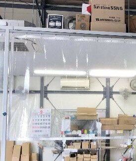 屋外テラス席用防寒透明ビニールカーテンパーテーションハトメ加工ウイルス飛沫対策サイズ選べます厚手防炎高透明 kkkez