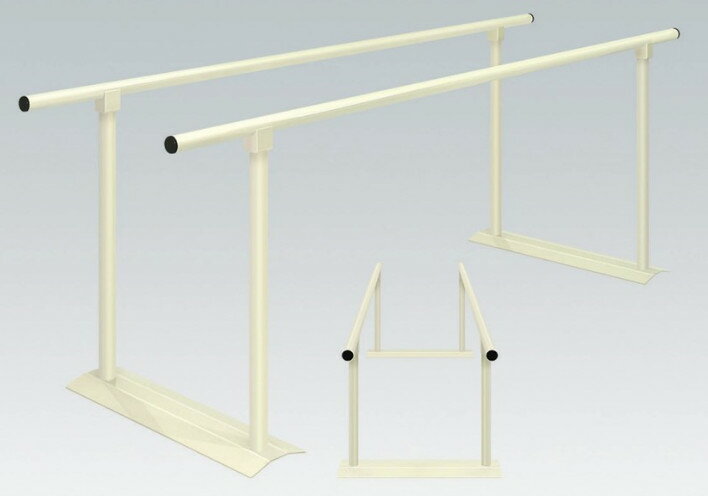 長さ200-150cm 高さ60-90cm サイズオーダー可能。全サイズ共通価格です。北海道、沖縄、離島へは配達できない商品です。また個人宅への配達ができない商品です。法人名（個人事業主でもOKです）かお店・施設の名前が必要です。簡易的な歩行練習が可能な直径3.8cm粉体塗装加工の手すり付き。限られたスペースでの歩行練習が可能なコンパクトサイズの平行棒。 長さ高さを注文時に指定することが可能なサイズオーダー式廉価版歩行訓練台。幅は50cm(全幅70cm)固定。重量約14kg。長さ選択 150cmか200cmから選択。高さ選択 60 65 70 75 80 85 90cmから選択長さ200-150cm 高さ60-90cm サイズオーダー