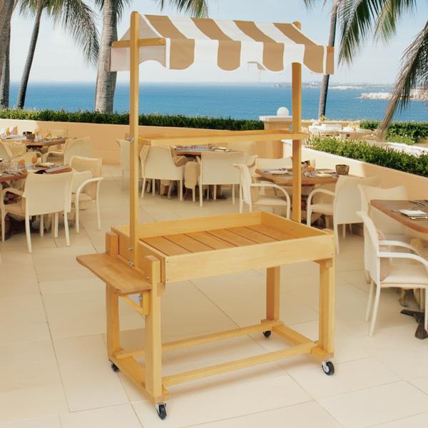 屋台 テント屋根付き 商品ショーケース 陳列 販売台 キャスター付き イベント什器 ワゴン マルシェ 幅 90cm 平台 木製 カウンターテーブル キッチンワゴン