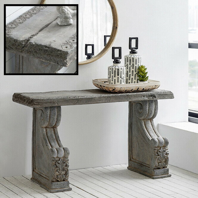 人工石材 人工ストーン テーブル コンソール 人造石 シャビーシック ラスティック アンティーク調フィニッシュ