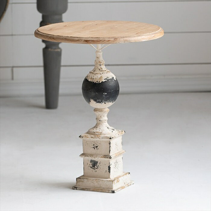 アンティーク調 シャビーシック ラスティック kkak ラウンドテーブル カフェテーブル サイドテーブル ローテーブル 59cm kkkez ディスプレイ用の平台 ステージにも