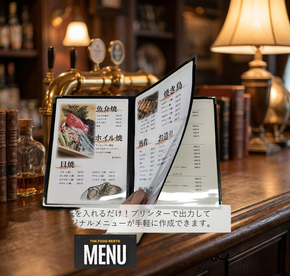 フードメニューブック MENU ノート お品書き メニュー表 一覧 リスト ドリンクメニュー FOOD DRINK BOOK