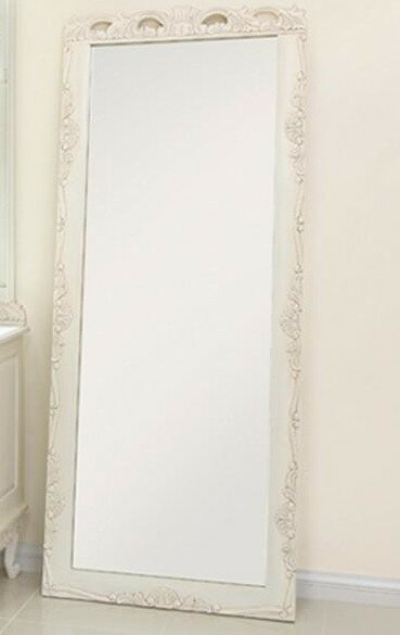 アンティーク塗装 ロココ調 白 ホワイト ヨーロピアンスタイル ミラー スタンドミラー 鏡 姿見 himehanger