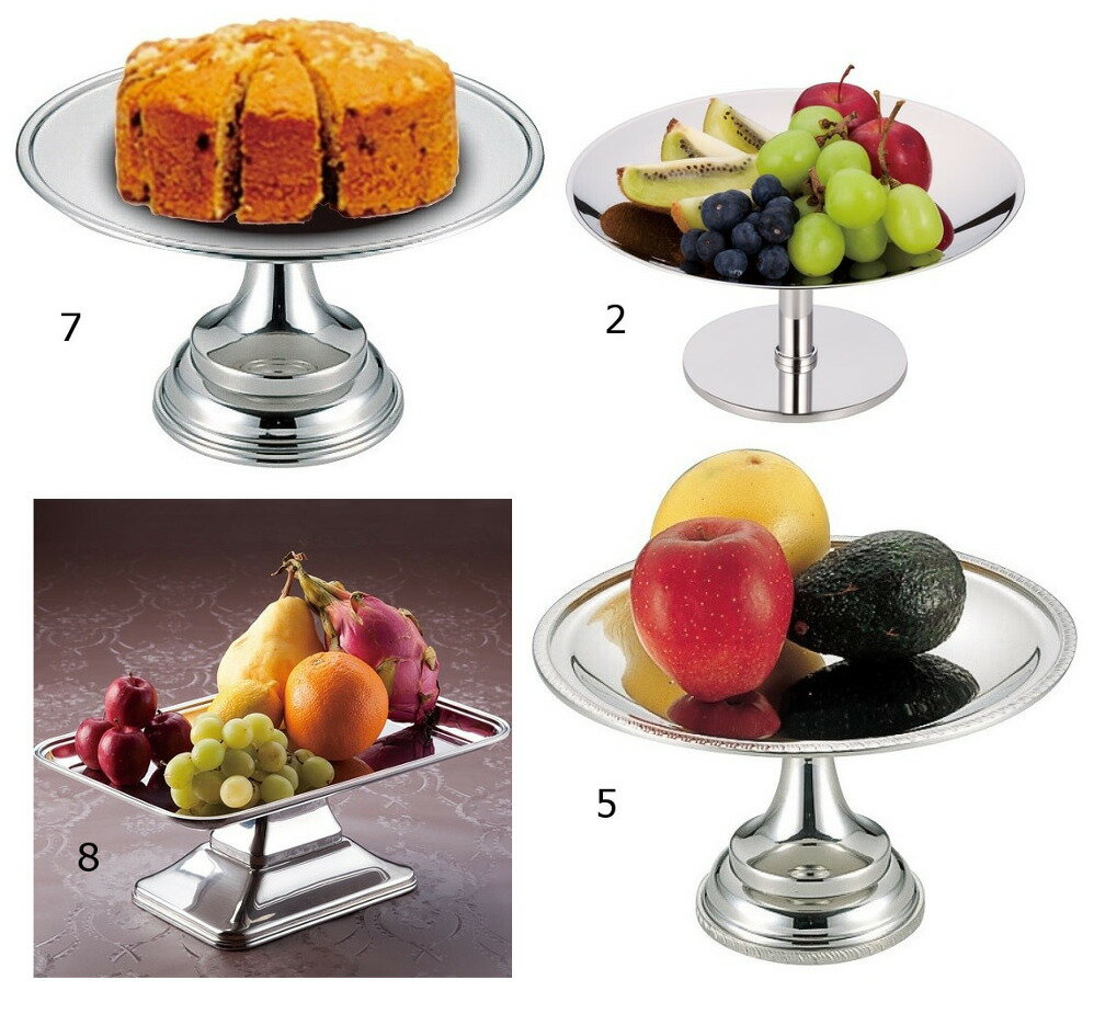 高級レストラン 厨房用品 日本製 ステンレス スチール ケーキスタンド 台 置き スイーツスタンド ブレッドスタンド ケーキドーム フルーツ皿 ハイタイプ
