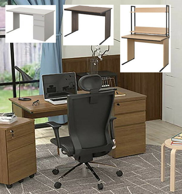 オフィスデスク 書斎机 デスク オフィスデスク ワークテーブル 平机 片袖机 上置き セミオーダー カス..