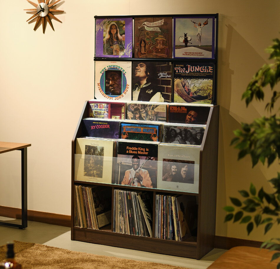 日本製 レコードコレクションラック大型420枚収納可能 LP マガジンラック コレクションケース