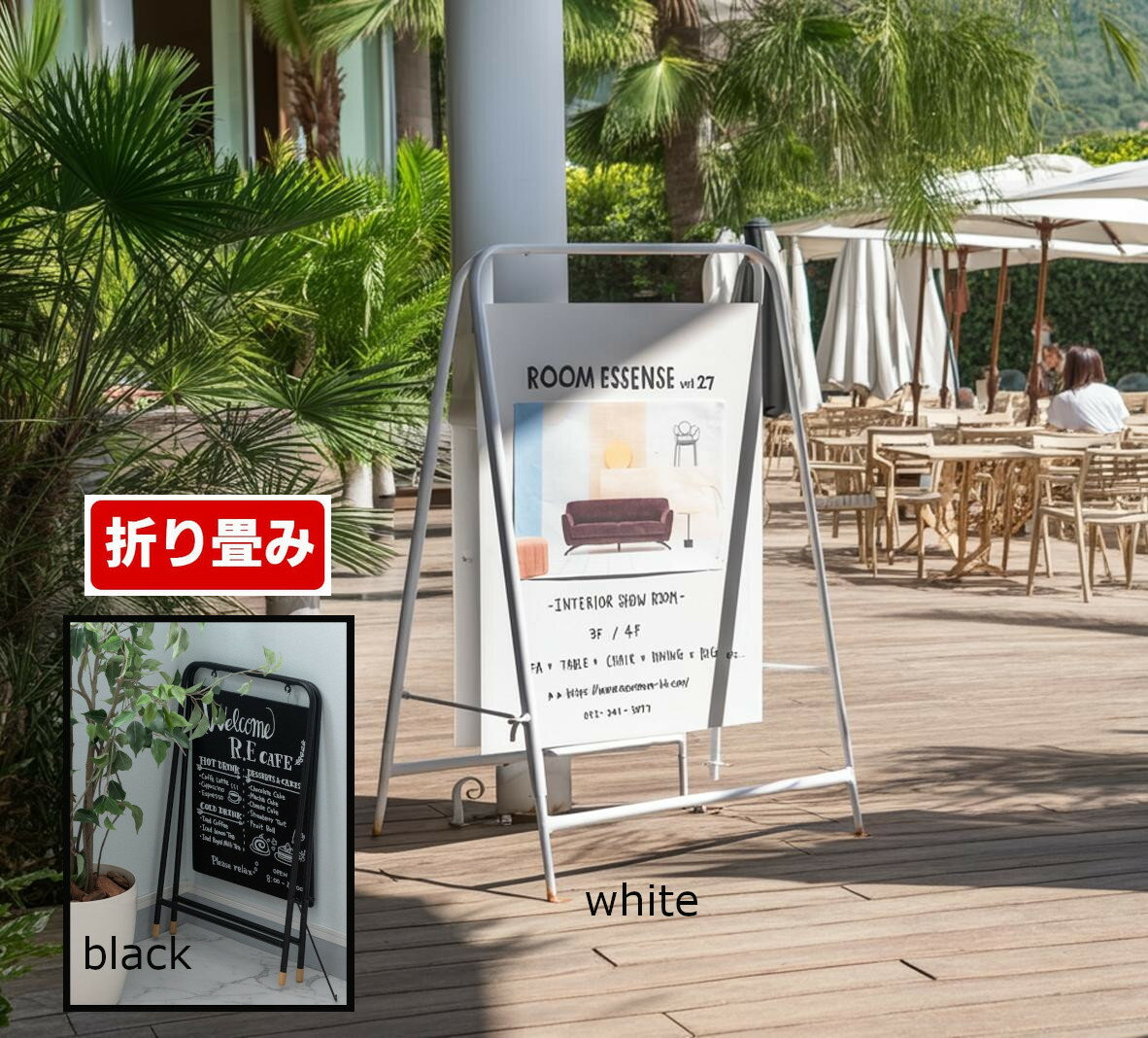 Rakuten - 案内板 掲示板 看板 標識 サインボード ポップスタンド 折りたたみ式 メニュースタンド