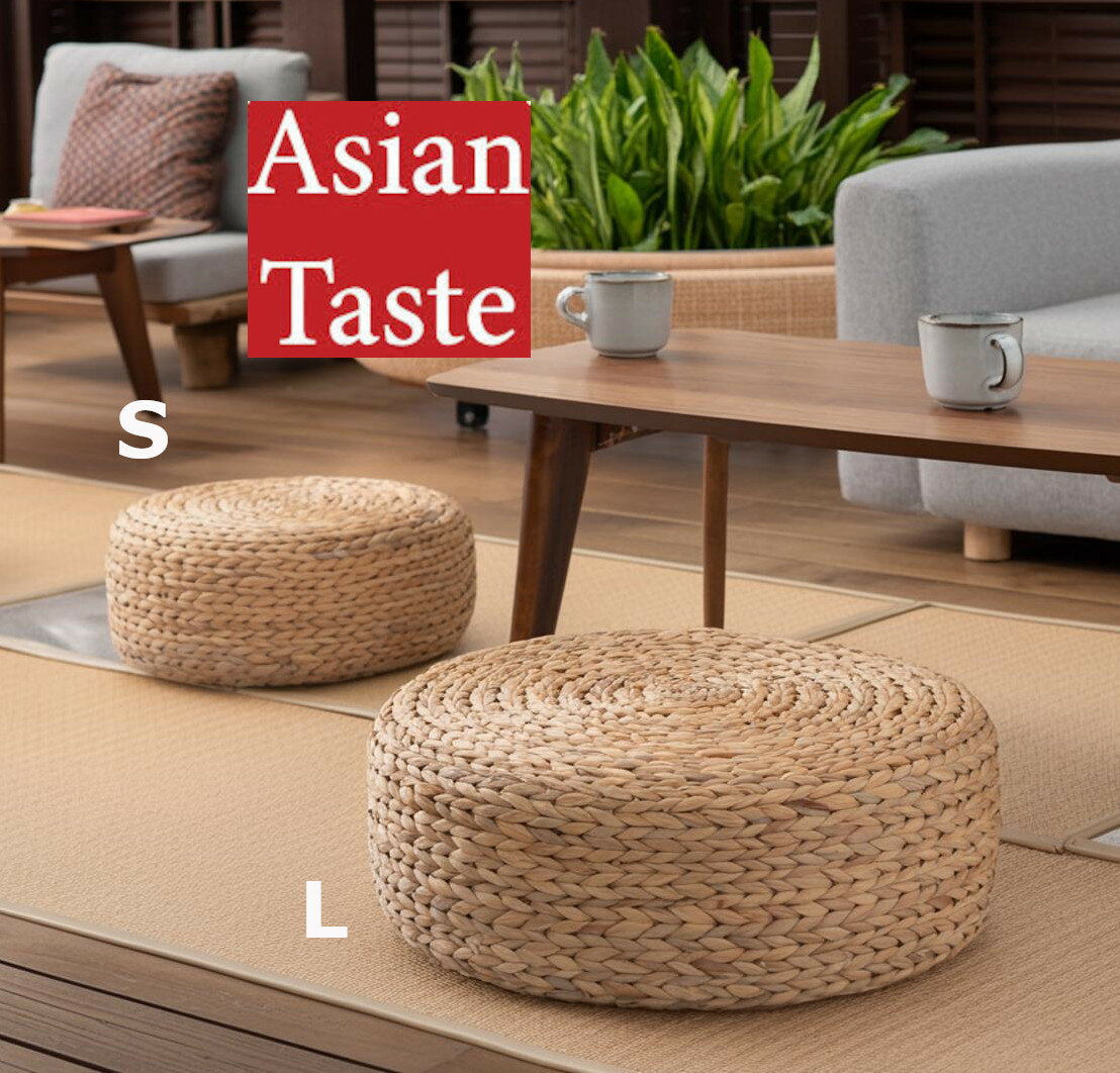 Rakuten - 極厚座布団 クッション 民芸和家具テイスト アジアン スツール クッション 円座 ラウンド 座敷 座椅子 ベトナム雑貨