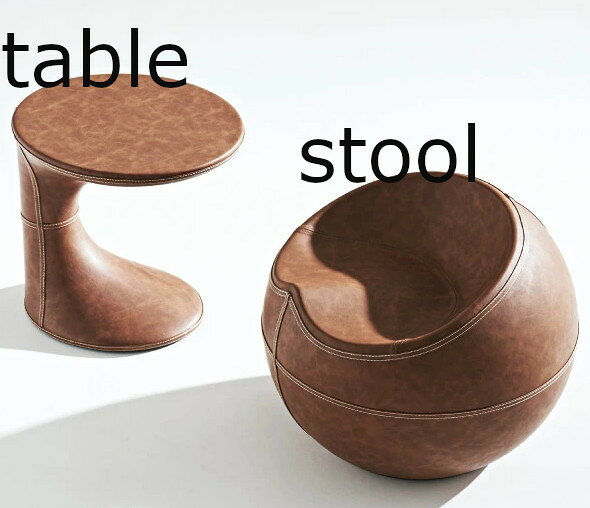 ソフトレザー製 カフェテーブル 椅子 単品販売 [3]