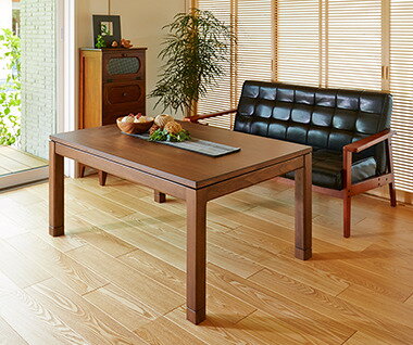 ダイニングコタツこたつデスクハイタイプ120x80x高64/69cm（継脚タイプ）