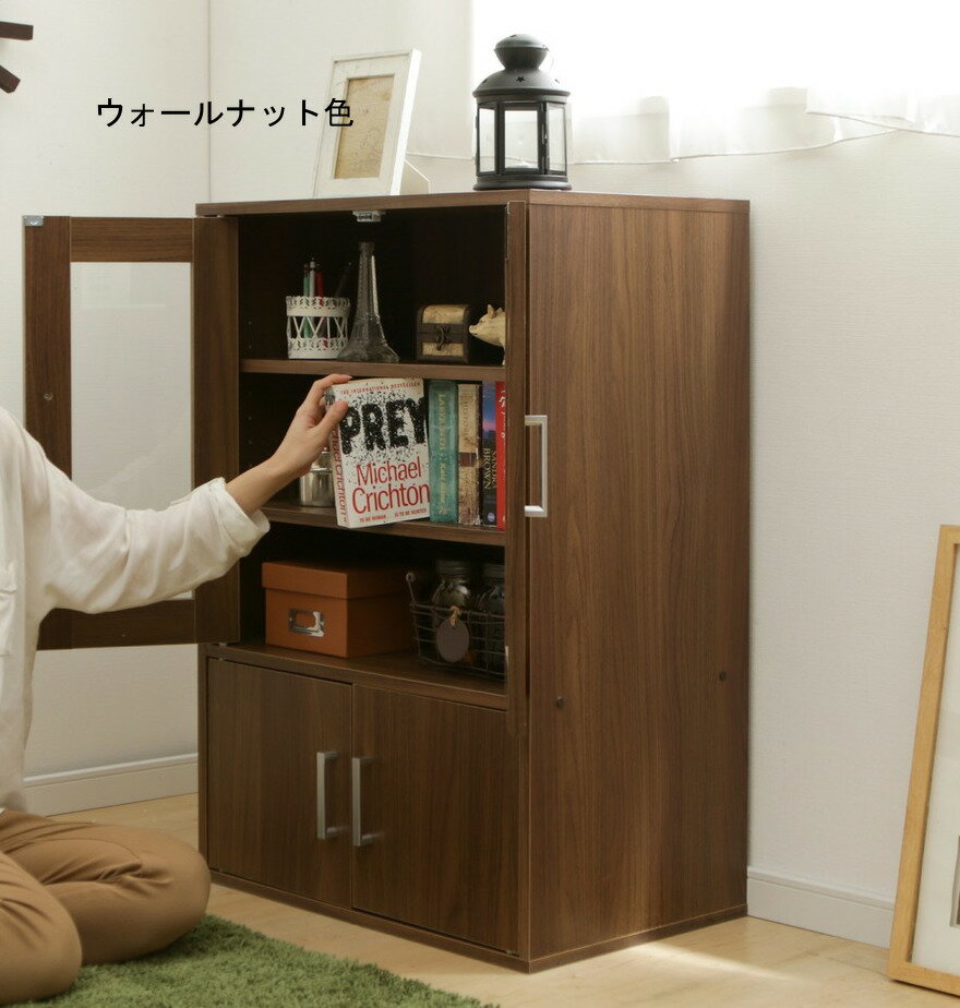 食器棚 キッチンキャビネット ガラスキャビネット カップボード コレクションケー...