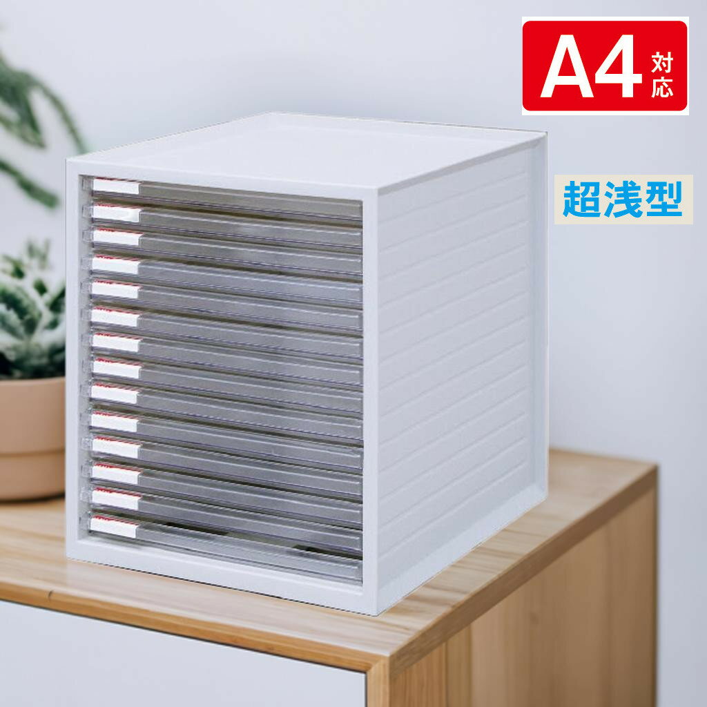 Rakuten - レターケース A4 ファイル収納 書類ケース 卓上 机上収納 整理用品 デスクトレー 超浅型 14段 完成品