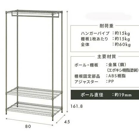 ワードローブ クローゼット ハンバーラック コートハンガー メタルラック スチール...